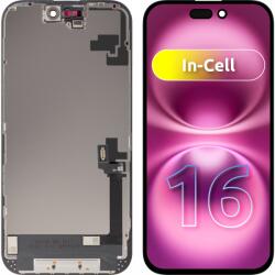 ZY Display cu Touchscreen ZY pentru Apple iPhone 16, cu Rama, Versiune LCD In-Cell, Negru