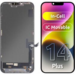 JK Display cu Touchscreen JK pentru Apple iPhone 14 Plus, cu Rama, Versiune LCD In-Cell IC Movable, Negru - koubsolutions