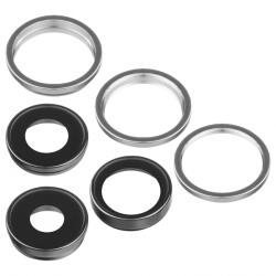 Aftermarket Geam Camera Spate Apple iPhone 14 Pro Max / 14 Pro, Wide + UltraWide + Telephoto, cu Rama, Argintiu - koubsolutions