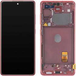 Samsung Display cu Touchscreen Samsung Galaxy S20 FE G780, cu Rama, Rosu, Service Pack GH82-24219E