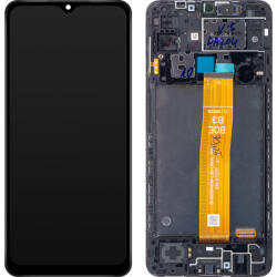 Samsung Display cu Touchscreen Samsung Galaxy A12 Nacho A127, cu Rama, Negru, Service Pack GH82-26486A