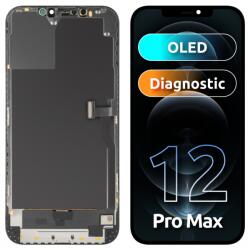 MP Display cu Touchscreen MP compatibil cu Apple iPhone 12 Pro Max, cu Rama, Versiune OLED Diagnostic, Negru - koubsolutions