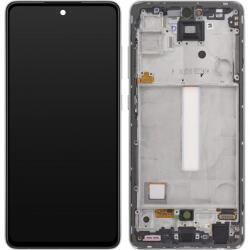 Samsung Display cu Touchscreen Samsung Galaxy A52s 5G A528, cu Rama, Alb, Service Pack GH82-26861D