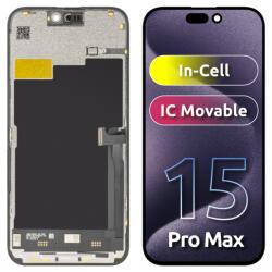 JK Display cu Touchscreen JK pentru Apple iPhone 15 Pro Max, cu Rama, Versiune LCD In-Cell IC Movable, Negru - koubsolutions