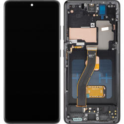 MP Display cu Touchscreen MP compatibil cu Samsung Galaxy S21 Ultra 5G G998, cu Rama, Versiune OLED, Negru