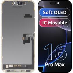 MP Display cu Touchscreen MP compatibil cu Apple iPhone 16 Pro Max, cu Rama, Versiune Soft OLED FHD IC Movable, Negru - koubsolutions