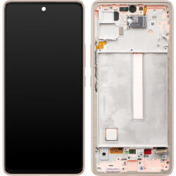 Samsung Display cu Touchscreen Samsung Galaxy A53 5G A536, cu Rama, Portocaliu (Peach), Service Pack GH82-28024D
