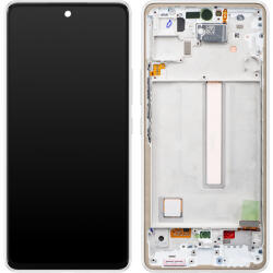 Samsung Display cu Touchscreen Samsung Galaxy A53 5G A536, cu Rama, Alb, Service Pack GH82-28024B