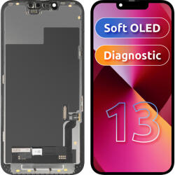 MP Display cu Touchscreen MP compatibil cu Apple iPhone 13, cu Rama, Versiune Soft OLED FHD Diagnostic, Negru - koubsolutions