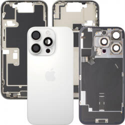 Apple Capac Baterie Apple iPhone 16 Pro, Cu Carcasa Mijloc, Full Parts, Alb (White Titanium), Swap
