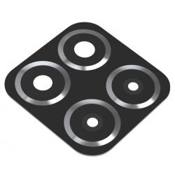 Aftermarket Geam Camera Spate Honor X6, Wide + Macro + Depth + Blitz, Negru