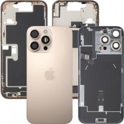 Apple Capac Baterie Apple iPhone 16 Pro Max, Cu Carcasa Mijloc, Full Parts, Auriu (Desert Titanium), Swap Premium