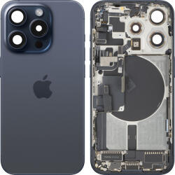 Apple Capac Baterie Apple iPhone 15 Pro, Cu Carcasa Mijloc, Full Parts, Albastru (Blue Titanium), Swap