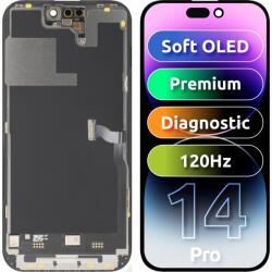 MP Display cu Touchscreen MP compatibil cu Apple iPhone 14 Pro, cu Rama, Versiune Premium Soft OLED FHD 120Hz Diagnostic, Negru - koubsolutions