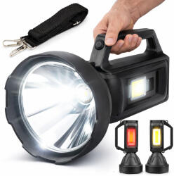 Linomag Lanterna LED profesionala SL-100, Linomag®, Putere mare, Lumina COB laterala, Incarcare USB, Functie powerbank, Rezistenta la apa IP65, 28cmX12cm, Negru (lsma)