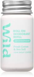 WILD Fresh Cotton & Sea Salt Refill antiperspirant roll-on rezervă 50 ml
