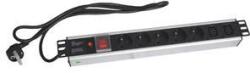  Panou de alimentare 19" OC 5x230V+2xIEC 2m PPO SW Negru (96102)