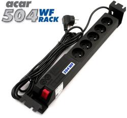 HSK Data Sursă de alimentare 19". Acar 504WF 5x230V-5m neagră + protecție întrerupător (96071)