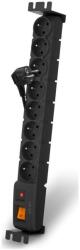 HSK Data Panou de alimentare 19" ACAR S8/5m 8x220V Negru + întrerupător de protecție 10A (96081)