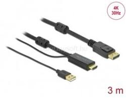 Delock Átalakító Kábel - 85965 (HDMI -> Displayport 1.2, apa-apa, 4K 30Hz, 3m) (DL85965) (DL85965)