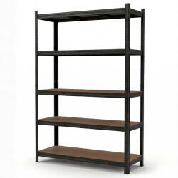  Stelix polc 180 × 120 × 40 cm, 5 polc, fekete lakkozott acél (AUR-G2120 BK)