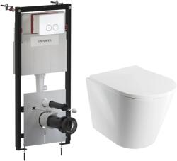 Omnires Set complet vas WC suspendat OMNIRES, Ottawa Tampa, TAMPAMWBP, cu rezervor si clapeta (TAMPAMWBP + STFWCECO1M-RBP)
