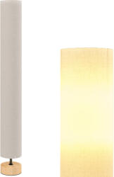 HomCom Lampadar de coloana din in pentru sufragerie cu comutator pe picior, 2 x soclu E27, 120 cm, bej | Aosom Romania (B31-027V90BG)