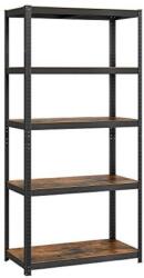 SONGMICS polc, 5 polc, ipari, 180 × 90 × 40 cm, barna-fekete (81072)