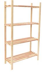 ROJAPLAST Polcos állvány, fa, 120×75×30 cm, 4 polc (1376)