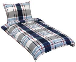 BellaTEX krepp ágynemű, 80/573, 140×220 + 70×90 cm, kék-szürke kockás (14153)