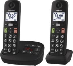 Panasonic Telefon fix fara fir Panasonic KX-TGU132EXB, 2 mobilteile, negru, cu afisaj LCD (KX-TGU132EXB)