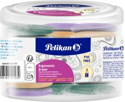Pelikan Radiera ergonomica marmorata culori asortate recipient plastic - Set 20 (400207757)