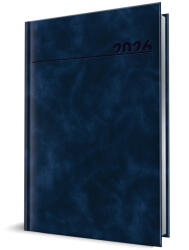 Herlitz Agenda datata a5 352pag premium deluxe chia coperta piele sintetica bleumarin folio argintiu 2026 (9498110)