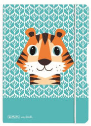 Herlitz Caiet my. book flex a5 40f 80g/mp dictando cute animals tigerelastic gri (9492020)