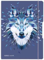Herlitz Caiet My. book flex A5, 40 file, 80 g/mp, dictando, Motiv Wild animals, Wolf (9494040)