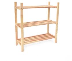 ROJAPLAST Polcos állvány, fa, 80×75×30 cm, 3 polc (1375)