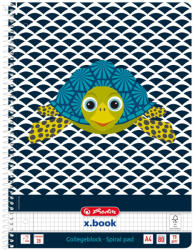 Herlitz Caiet a4 80f spira patratele cute animals turtle - Set 5 (50039203)