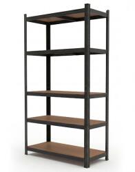  Storix 180 × 90 × 40 cm, 5 polc, fekete lakkozott acél, 5 polc (AUR-G2090 BK)
