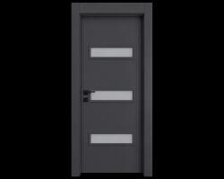 EUROSTILL Интериорна врата с каса EUROSTILL MILANO с остъкление TW 88x205 cm Антрацит (DMTW20588UG110/S)