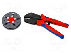 KNIPEX 97 33 LE MultiCrimp® Krimpelő fogó cserélhető tárral, üres, többkomponensű markolat barnított 250mm (97 33 LE)