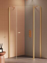 NEW TRENDY New Soleo Gold Brushed cabină de duș 90x90 cm auriu periat/sticlă transparentă K-3582 (K3582)