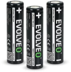 EVOLVEO LiPower 186 Core 2500 Li-ion 18650 akkumulátor 3.7V 2500mAh 3db LIP-1862C-3 (LIP-1862C-3)