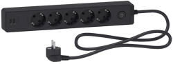 Schneider Electric Prelungitor 5x2P+E +intrerupator+2USB cablu 1, 5m antracit Schneider ST945U1B (ST945U1B)