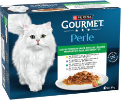 Gourmet 5x12x85g Gourmet Perle Válogatott csíkok zöldséggel nedves macskatáp 4+1 ingyen