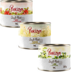 Purizon 6x200g Purizon Single Meat nedves macskatáp - Mix: csirke, marha, bárány
