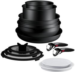 Tefal Tigai si seturi Set 13 piese Tefal Ingenio Excellence+ P0009753, tigaie de 24/28 cm, wok 26 cm, tigaie saute 24 cm, cratita 16/20 cm, capac ermetic 16/20 cm, capac sticla 16/20/24 cm, 2 manere detasab