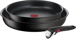 Tefal Tigai si seturi Set de 3 piese Tefal Ingenio Eco Resist L3979102, tigaie de 24/28 cm, mâner detașabil, înveliș antiaderent Titanium Anti-Scratch, indicator Thermo-Signal, compatibil cu inducția - vexi