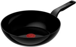 Tefal Tigai si seturi Tigaie wok Tefal Renew de 28 cm C4321923, 100% aluminiu reciclat, indicator Thermo-Signal, compatibil cu inducția, înveliș ceramic, negru - vexio