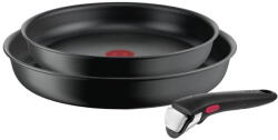 Tefal Tigai si seturi Set de 3 piese Tefal Ingenio Ultimate L7649343, tigaie 22/26 cm, maner detasabil, invelis antiaderent Titanium, indicator Thermo-Signal, baza Thermo-Fusion+, inductie, negru - vexio