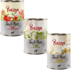 Purizon 6x400g Purizon Single Meat nedves macskatáp - Mix: csirke, marha, bárány
